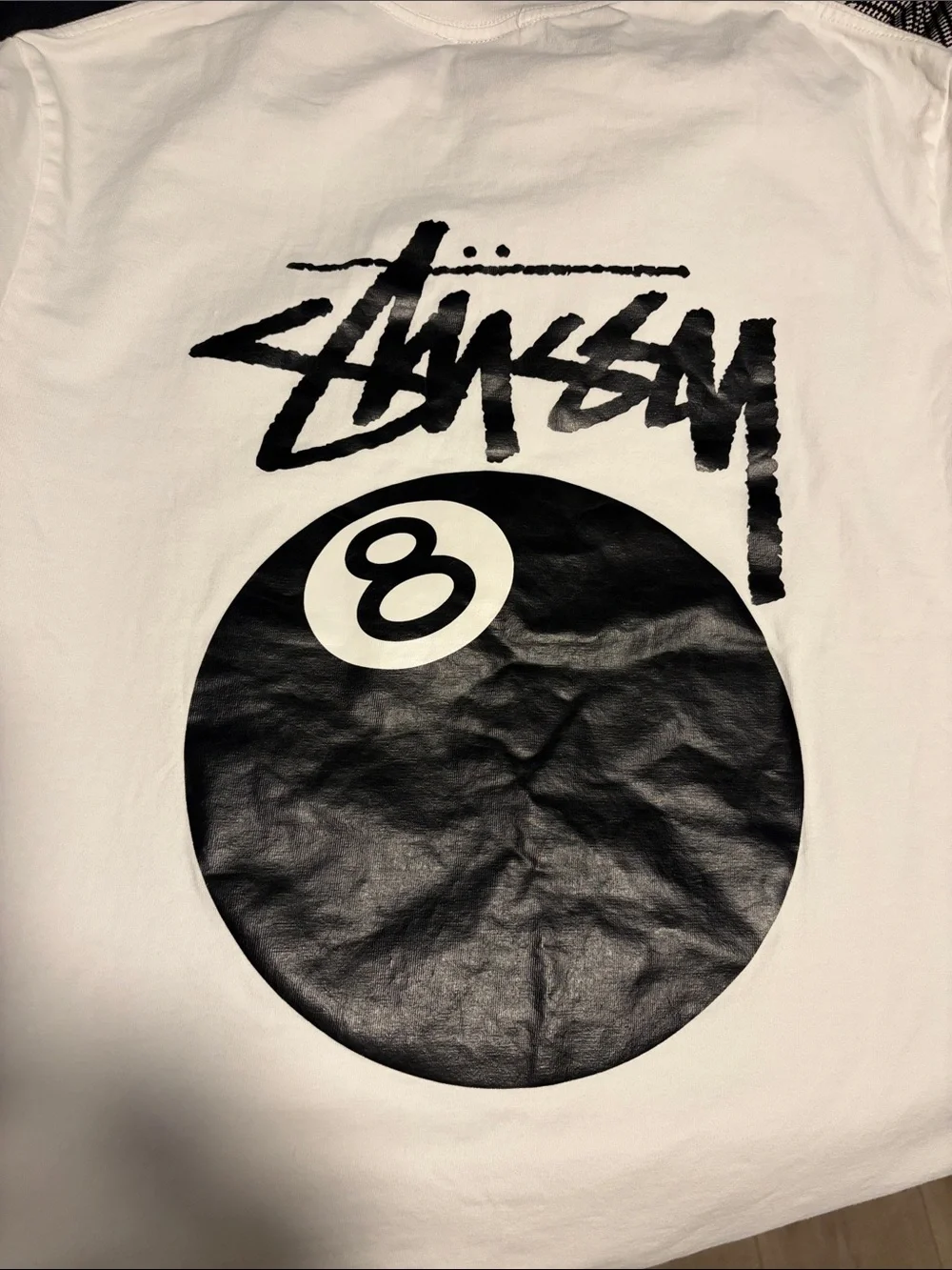 White Graphic Pocket T-Shirt - 8-Ball Logo L